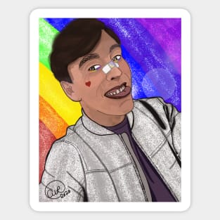 Thomas Sanders' Glittery Rainbow Sticker